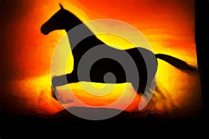 Running horse illustration background