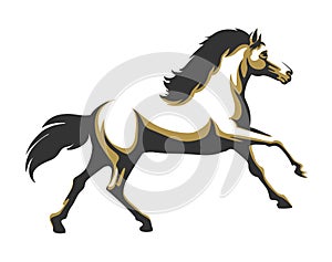 Running Horse Illustration Isolated on White