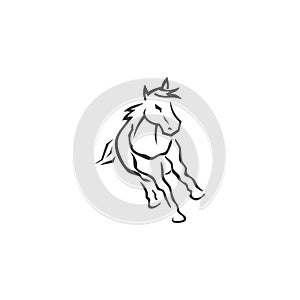 Running Horse Illustration Template Icon emblem Isolated