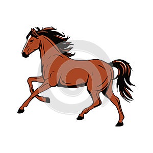Running horse vector art design photo