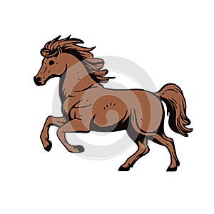 Running horse vector art illustration design photo