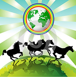 Running horses, Eco Earth