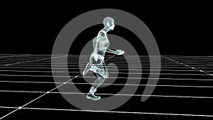 Running Human Figure Digital Rendering with Transparent Background