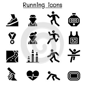 Running icon set vector illustration