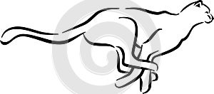 Running leopard hand drawn