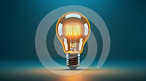 Running light bulb representing Innovation concept with blue background