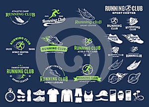 Running logo, icons and design elements photo