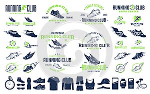 Running logo, icons and design elements photo