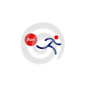 Running logo, sport event icon