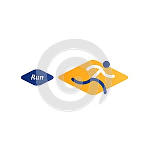 Running logo, sport event icon