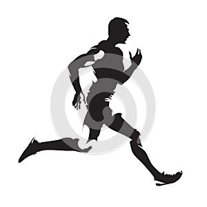 Running man abstract vector silhouette