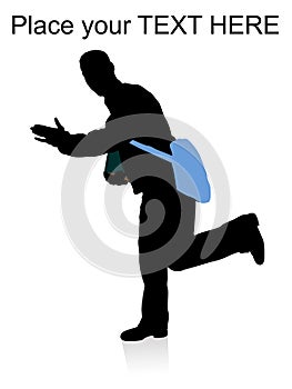 Running man hanging bag