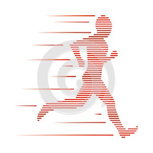 Running man icon. Silhouette sprinter male. Isolated on white background. Vector illustration