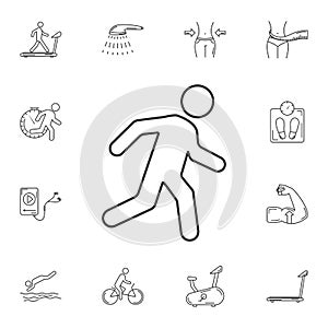 Running man icon. Simple element illustration. Running man symbol design from Gym and Health collection set. Can be used for web a