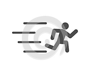 Running man icon on white background, vector