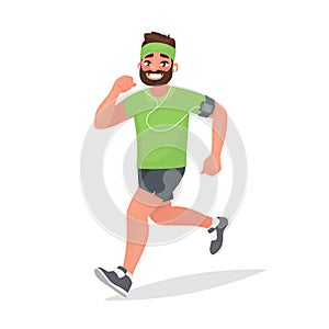 Running man. A person is engaged in fitness. Morning jogging