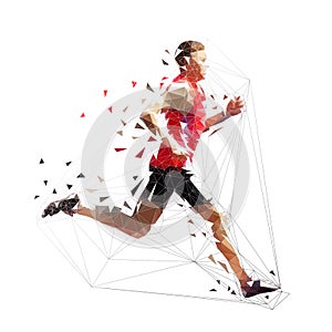 Running man, polygonal geometric illustration