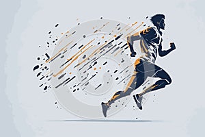 Running Man. Sports background with a running man. Abstract sports background.