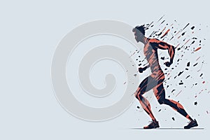 Running Man. Sports background with a running man. Abstract sports background.