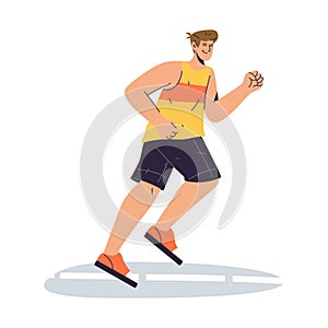 Running man. Vector image of runner at marathon