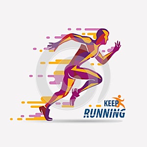 Running man vector symbol