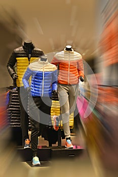 Running mannequins, sportswear mannequins,in Sports clothing store photo