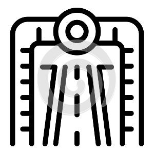 Running marathon arch icon outline vector. Run people