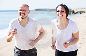 Running mature couple