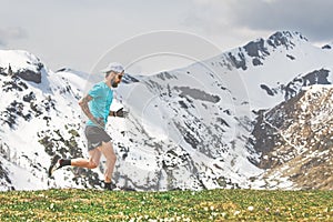 Running through mountain meadows