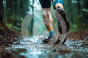 Running Through Mud and Rain photo