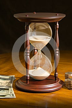 Running out of time is money hour glass investment photo
