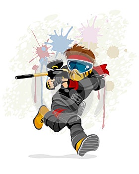 Running paintball player