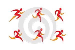 Running people icons and symbols