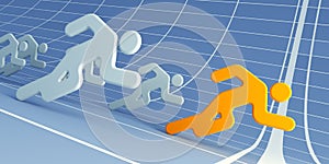 Running people with leader