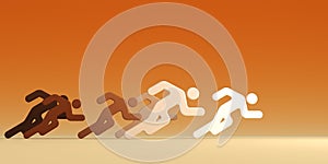 Running people with leader