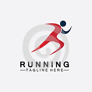 Running people logo symbol vector illustration design.Healthy running marathon athletes sprinting vector logo