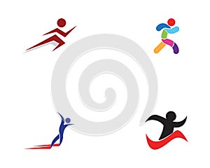 Running people logo vector template