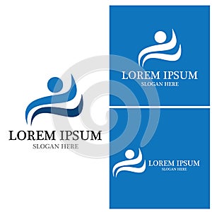 Running people logo vector template