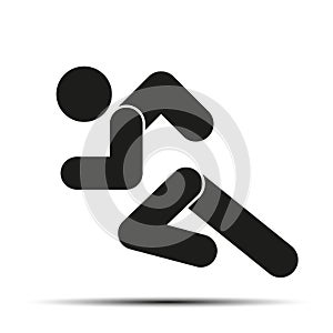 Running people simple symbol of run isolated on a