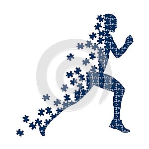 Running person from the collapsing puzzles.