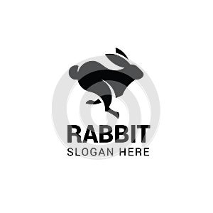 Running rabbit logo template