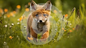 running red fox generated by AI tool