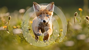 running red fox generated by AI tool