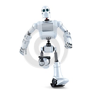 Running robot. . Contains clipping path photo