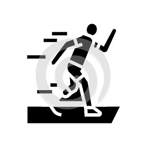 running runner handicapped athlete glyph icon vector illustration