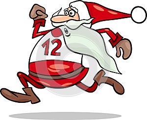 Running santa claus cartoon illustration