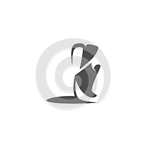 Running shoe symbol on gray backdrop