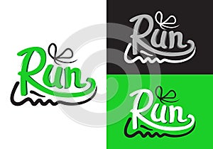 Running Shoe Symbols on Different Background.