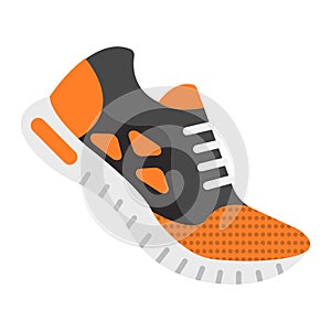 Running shoes flat icon, fitness and sport