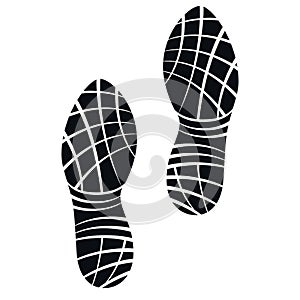 Running Shoes Foot Print, Vector Illustration